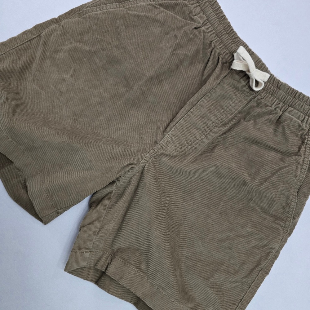 J.Crew Mens Corduroy Drawstring Shorts Olive Green Size Small 6 Inch Inseam